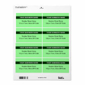 Étiquette Basé sur le texte avec éclairage vert clair expédi (Feuille entière)
