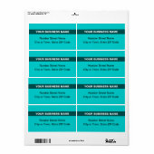 Étiquette Basé sur le texte avec expédition vert sarcelle mi (Feuille entière)