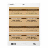 Étiquette Basé sur le texte avec un éclairage marron clair à (Feuille entière)
