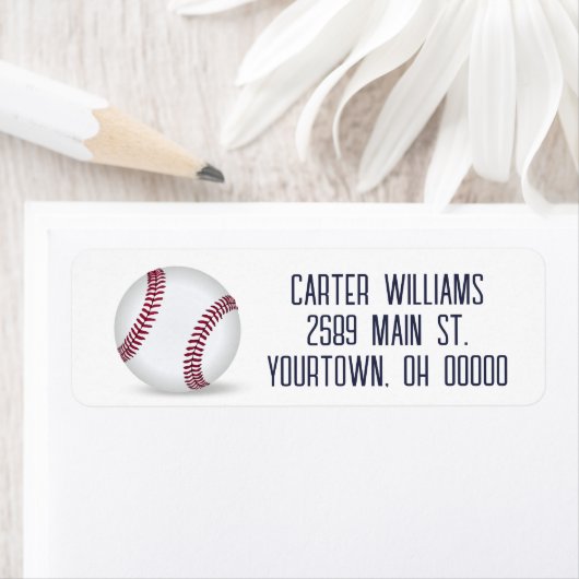 Étiquette Baseball en blanc (En situation)