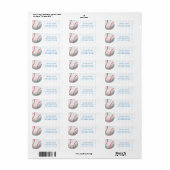 Étiquette Baseball Sports Rouge et Bleu Adresse de retour (Feuille entière)