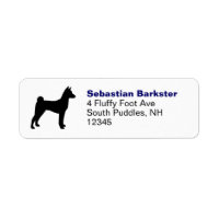 Basenji Chien race Silhouette retour Adresse Étiqu