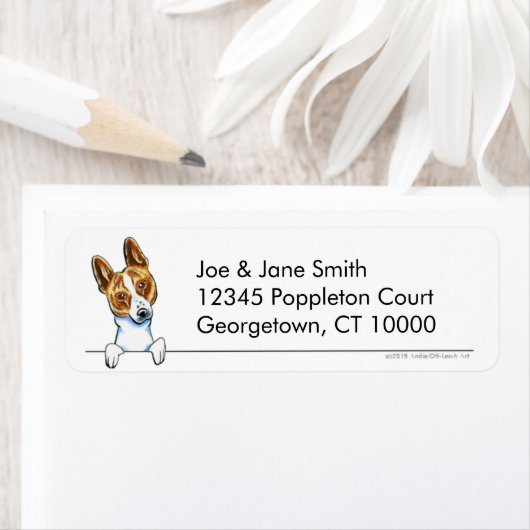 Étiquette Basenji propre et simple (En situation)