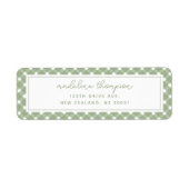 Étiquette Basic Gingham Sage Green Address Label (Devant)