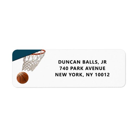 Étiquette Basket-ball (Devant)