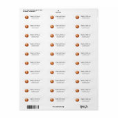 Étiquette Basketball Return Address Labels (Feuille entière)