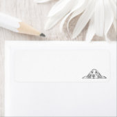 Étiquette basset blanc (En situation)