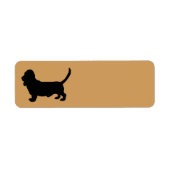 Étiquette Basset Hound Chien Silhouette (Devant)