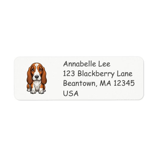 Étiquette Basset Hound mignon (Devant)
