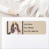 Étiquette Basset Hound Peinture - Cute Original Chien Art (En situation)