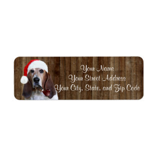 Étiquette Basset Hound Père Noël