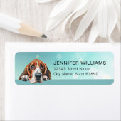Étiquette Basset Hound Return Address Label (En situation)
