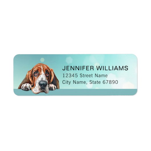Étiquette Basset Hound Return Address Label (Devant)