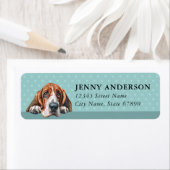 Étiquette Basset Hound Return Address Label (En situation)