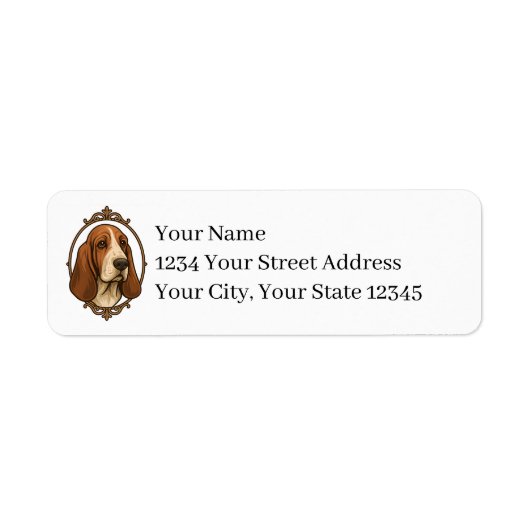 Étiquette Basset Hound Return Address Labels (Devant)