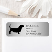 Étiquette Basset Hound Silhouette Adresse de retour (En situation)