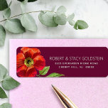 Étiquette Bat mitzvah Bourgogne Floral Modern Return Adresse<br><div class="desc">Soyez fier, réjouissez-vous et présentez cette étape importante de votre Bat mitzvah préféré avec cette étiquette d'adresse de retour sophistiquée et personnalisée ! Une aquarelle chic, étonnante, fleurie et un serif moderne recouvrent un arrière - plan bordeaux. Personnalisez le texte personnalisé avec votre nom et votre adresse. Garanti d'ajouter du...</div>