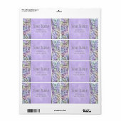 Étiquette Bat mitzvah Lavender Purple Art Design (Feuille entière)