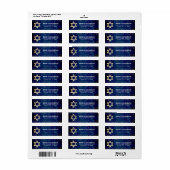 Étiquette Bat mitzvah Marine Gold Parties scintillant Bold A (Feuille entière)