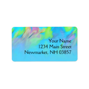 Étiquette Bat mitzvah Turquoise Blue Lime Pink Tie Dye