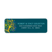 Étiquette Bat mitzvah Turquoise Gold Tree of Life Adresse de (Devant)