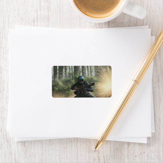 Étiquette Bataille de Paintball Forêt (En situation)