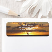 Étiquette Bateau à voile au coucher du soleil (En situation)