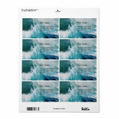 Étiquette Bateau dans la mer dans la tempête (Feuille entière)