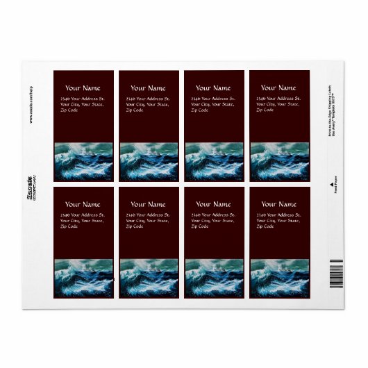 Étiquette Bateau dans la mer dans la tempête (Feuille entière)