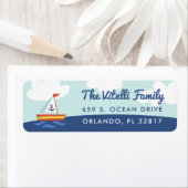 Étiquette Bateau nautique avec Ancre (En situation)