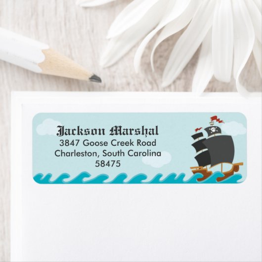 Étiquette Bateau pirate (En situation)