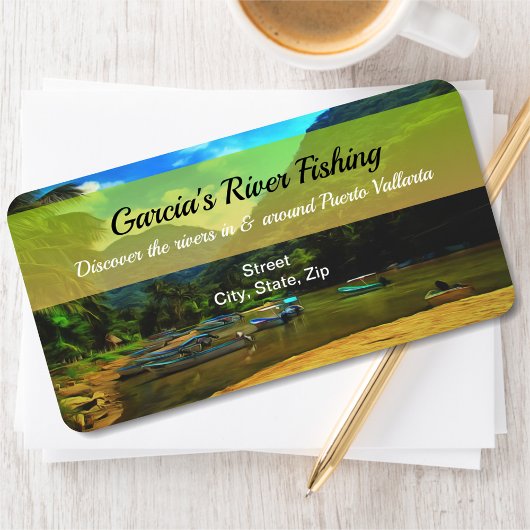 Étiquette Bateaux de pêche de la rivière Mismaloya 0344 Adre