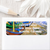 Étiquette Bateaux De Pêche Plage Saintes-Maries Van Gogh Fin (En situation)