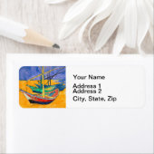 Étiquette Bateaux de Van Gogh Impressionnisme Plage (En situation)