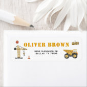 Étiquette Bâtiment Amusement : Construction Thème Anniversai (En situation)