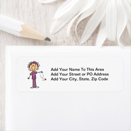 Étiquette Bâton blanc pour femmes Figure Infirmière T-shirts (En situation)