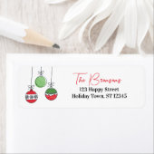 Étiquette Baubles de Noël rétro (En situation)