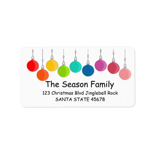Étiquette Bauds de Noël arc-en-ciel (Devant)