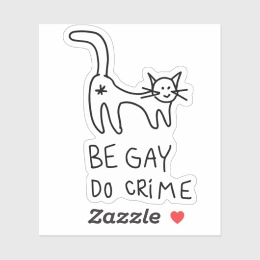 Étiquette Be Gay Do Crime (Feuille)
