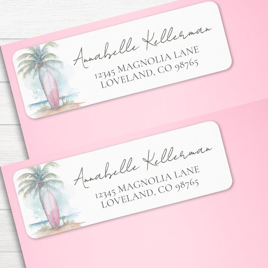 Étiquette Beach Baby Shower Return Address
