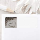 Étiquette Beach Heart Sepia Adresse de retour Label (En situation)