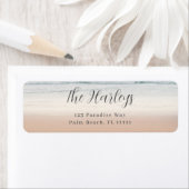 Étiquette Beach Modern Script Return Address Label (En situation)