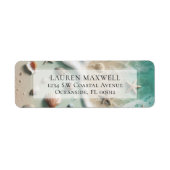 Étiquette Beach Ocean Seaside Seashell Adresse Mariage (Devant)