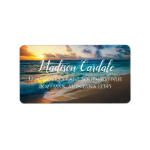 Beach Ocean Waves Mariage Retourner l'adresse Étiq