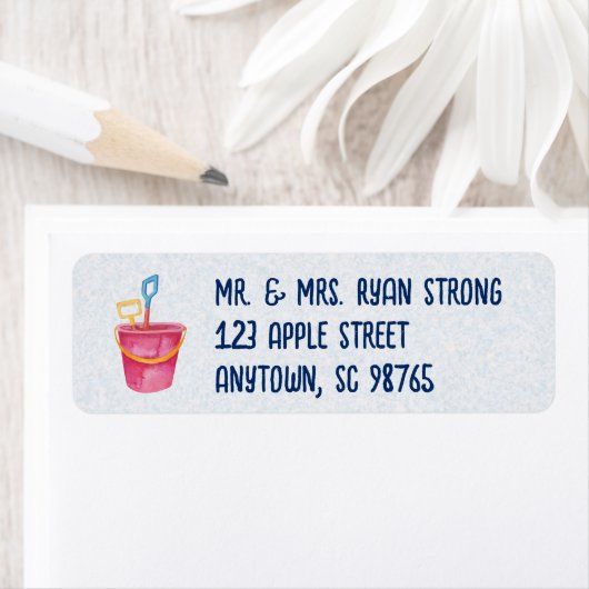Étiquette Beach Theme Personalized Return Address (En situation)