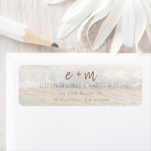 Étiquette Beach Wedding Invitation Seaside/Oceanside Wedding (En situation)
