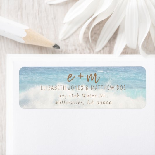 Étiquette Beach Wedding Invitation Seaside/Oceanside Wedding (En situation)
