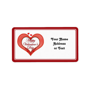 Étiquette Beaded Red Heart Valentine