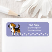 Étiquette Beagle de dessin (En situation)