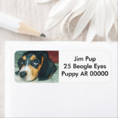 Étiquette Beagle de gros yeux mignon (En situation)